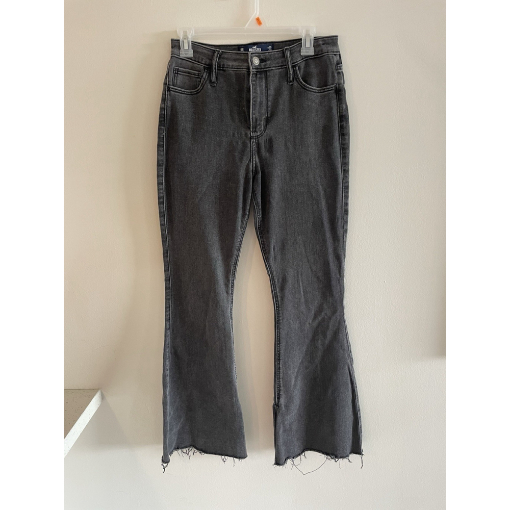 Hollister California Flare Jeans Womens Black Denim High Rise Size 29 9R